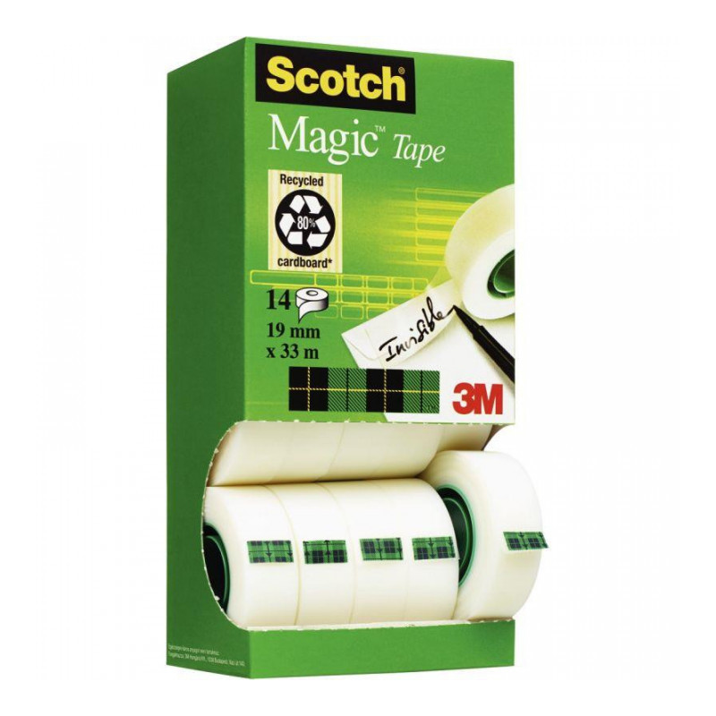 RUBAN SCOTCH® MAGIC™ 19MM x 33M TOUR 12 RLX + 2 GRATUITS BP032