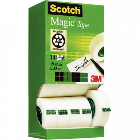 RUBAN SCOTCH® MAGIC™ 19MM x 33M TOUR 12 RLX + 2 GRATUITS BP032