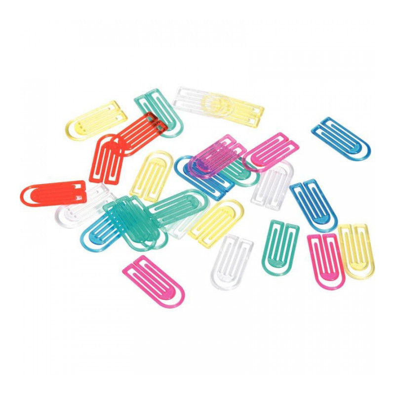 SACHET DE 100 ATTACHE LETTRES 25MM PLASTIQUE COULEURS ASSORTIES