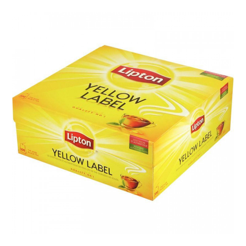 SACHETS DE THÉ NOIR LIPTON YELLOW FRAICHEUR 180G BOÎTE DE 100