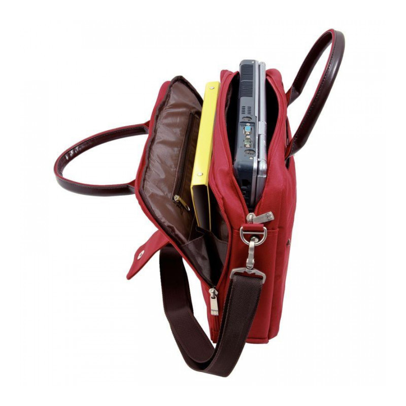 SACOCHE FEMME POUR ORDINATEUR PORTABLE JUSQU'À 15,6'' COLORIS ROUGE