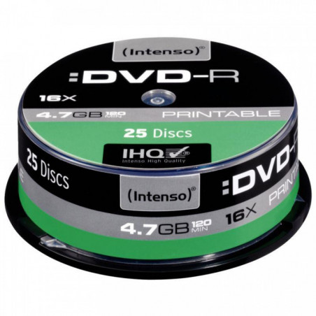 SPINDLE DE 25 DVD-R IMPRIMABLE INTENSO 4,7 GO