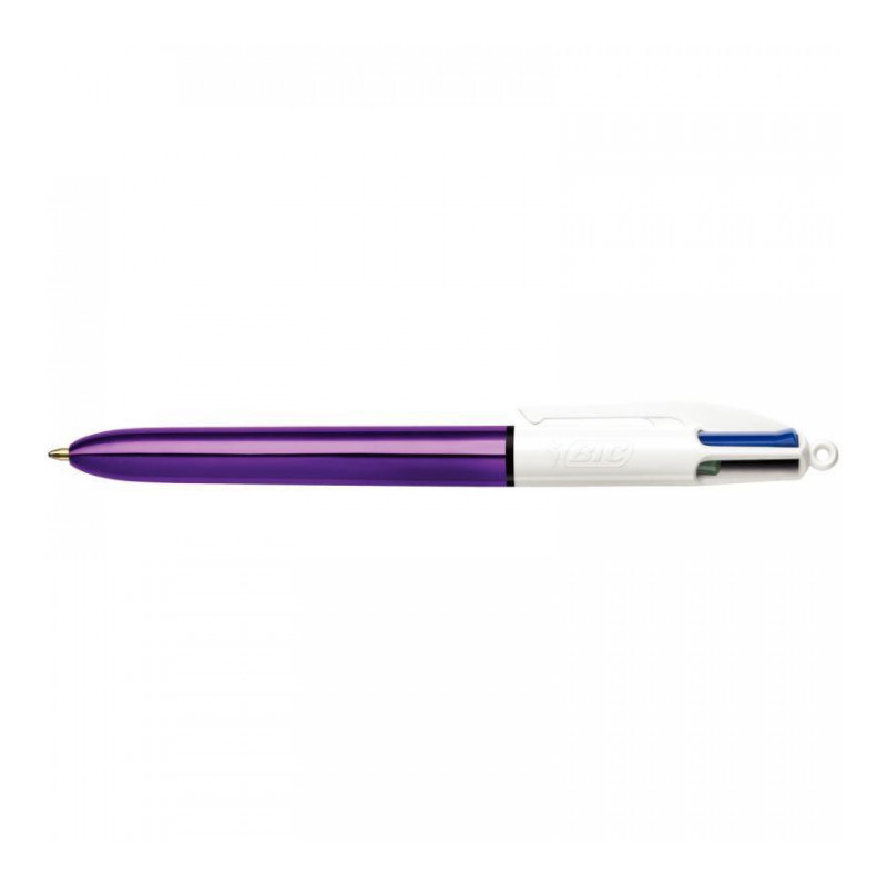 STYLO 4 COUL BILLE BIC  VIOLET METALL. PTE MOYENNE SHINE