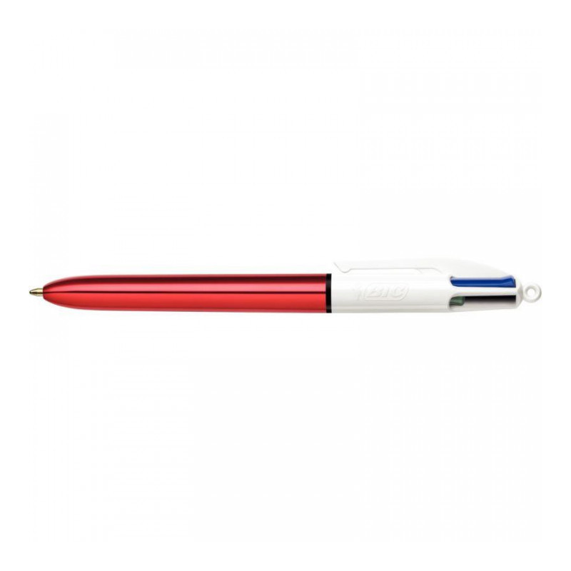 STYLO 4 COULEURS BILLE ROUGE METALL.SHINE