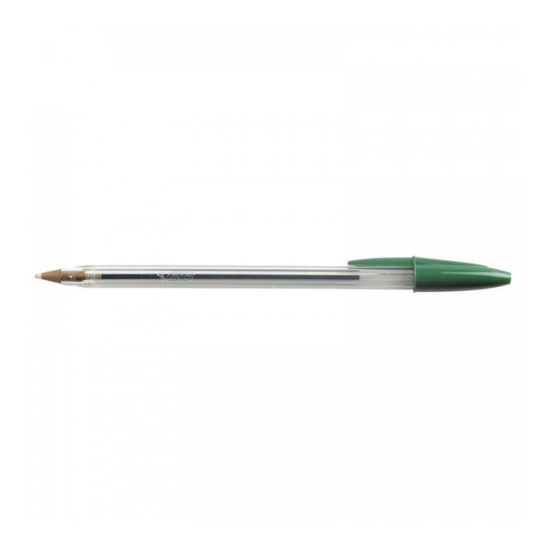 STYLO BIC CRISTAL *VERT* BILLE  POINTE MOYENNE  FAB FRANCE