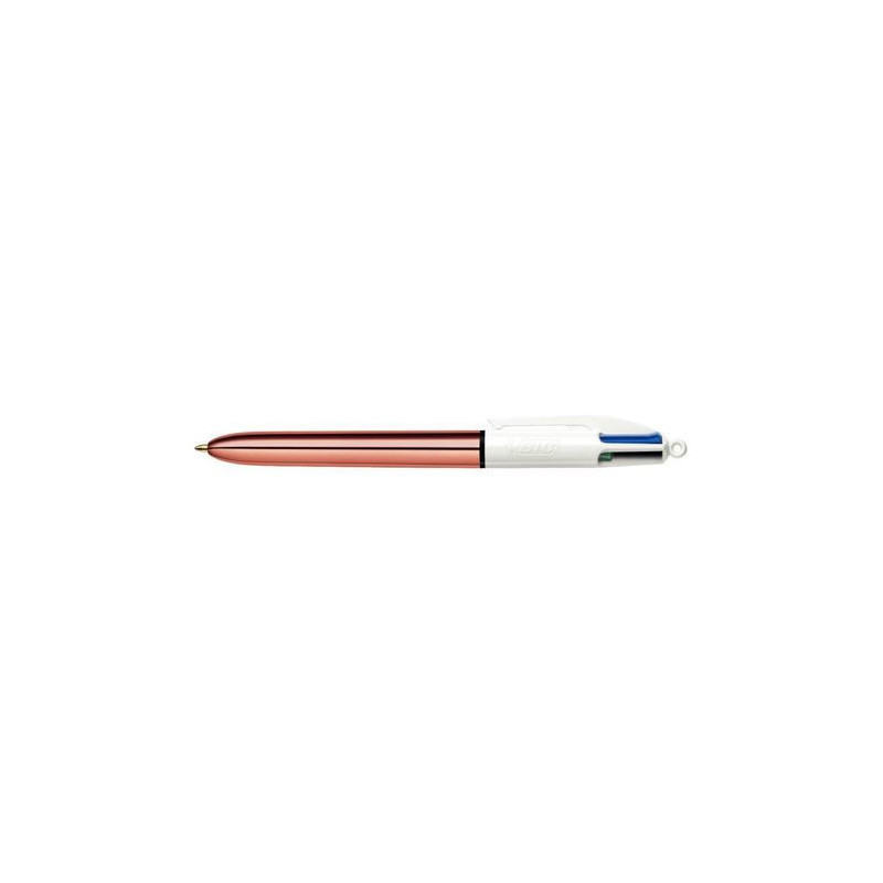 STYLO BILLE BIC 4 COULEURS SHINE ROSE DORÉ