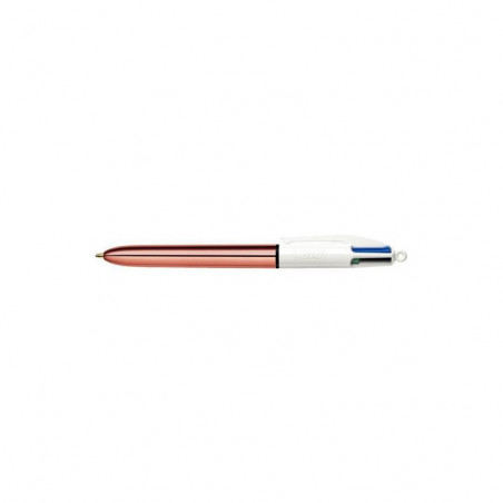 STYLO BILLE BIC 4 COULEURS SHINE ROSE DORÉ