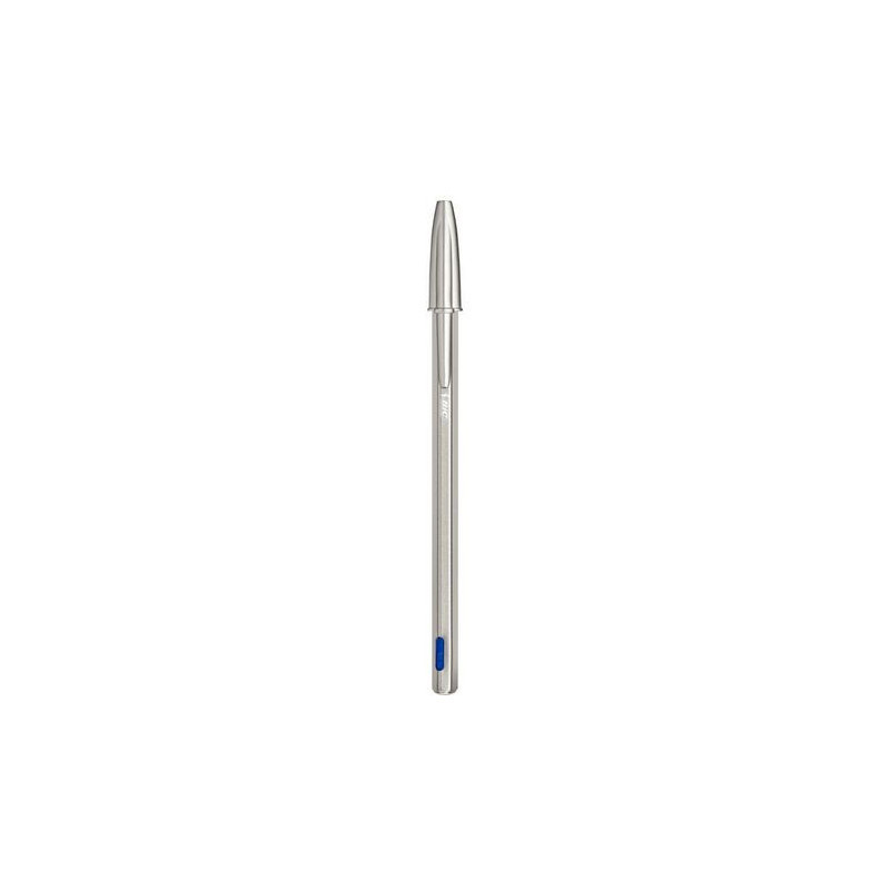 STYLO BILLE BIC CRISTAL RE'NEW + 2 RECHARGES BLEUE