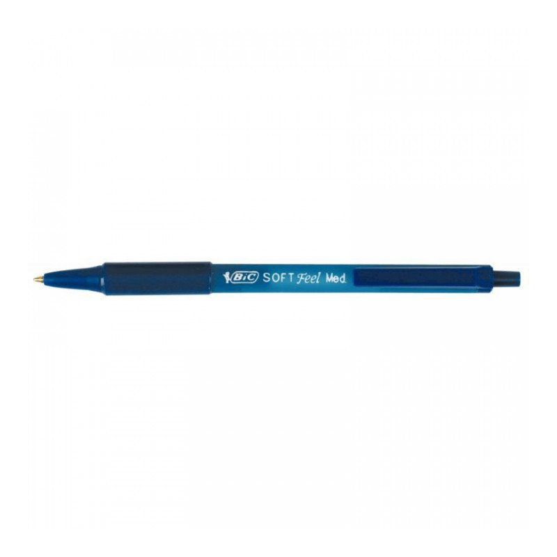 STYLO BLEU BILLE RETRACTABLE BIC SOFT STEEL  PTE MOY 837398