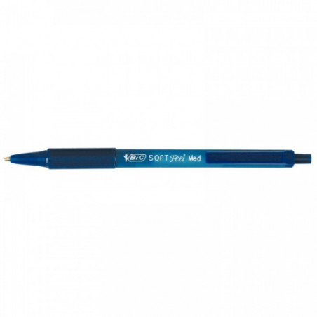 STYLO BLEU BILLE RETRACTABLE BIC SOFT STEEL  PTE MOY 837398