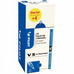 STYLO BLEU PILOT HI-TECPOINT V5 VALUE PACK 16+4 3131910516514