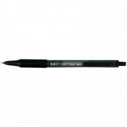 STYLO NOIR  BILLE RETRACTABLE BIC SOFT STEEL  PTE MOY 837397