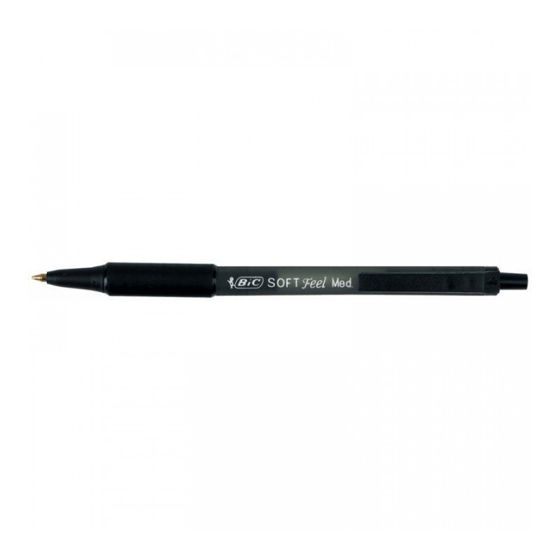 STYLO NOIR  BILLE RETRACTABLE BIC SOFT STEEL  PTE MOY 837397