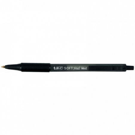 STYLO NOIR  BILLE RETRACTABLE BIC SOFT STEEL  PTE MOY 837397