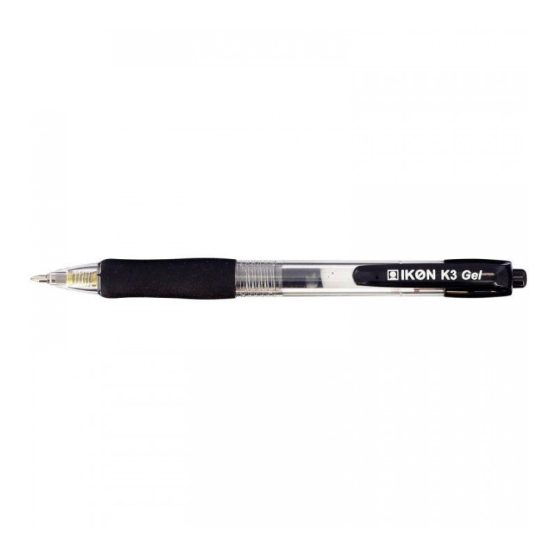 STYLO NOIR GEL RETRACTABLE 0,7 MM GRIP K3-01