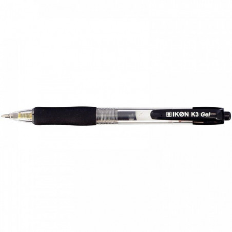 STYLO NOIR GEL RETRACTABLE 0,7 MM GRIP K3-01