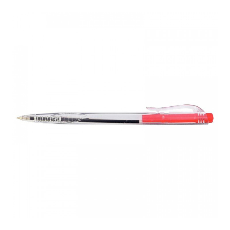 STYLO ROUGE CORPS TRANSPARENT RÉTRACTABLE 0.7MM ECONOMIQUE