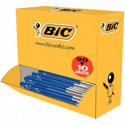 STYLOS BLEU BILLE M10 PACK 90+10 GRATUITS RÉTRACTABLES POINTE MOYENNE