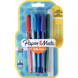 STYLOS *BLISTER DE 8* ASSORTIS BILLE PAPERMATE INKJOY 100 FUN