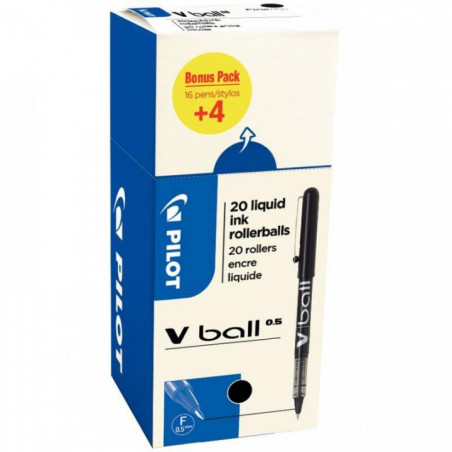 STYLO V BALL NOIR VB5 VALUE PACK 16+4 GRATUITS 3131910519997