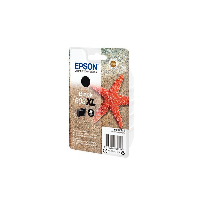 T03A14 603XL NOIR ETOILE DE MER EPSON  9ML CART.J.ENC