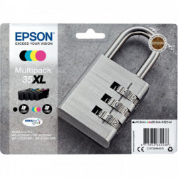 T358640 LOT DE 4 CARTOUCHES J.E EPSON NOIR CYAN MAGENTA JAUNE HAUTE CAPACITÉ