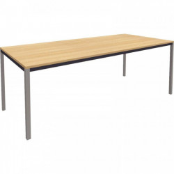 TABLE MODULAIRE RECTANGULAIRE L180XP80CM PLATEAU CHÊNE CLAIR/PIÉTEMENT ALU