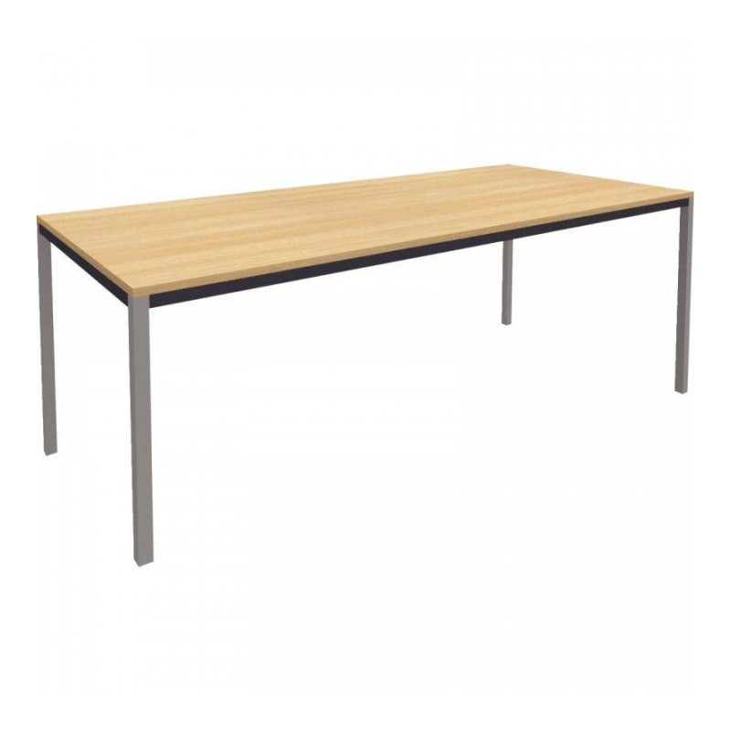 TABLE MODULAIRE RECTANGULAIRE L180XP80CM PLATEAU CHÊNE CLAIR/PIÉTEMENT ALU