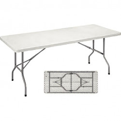 TABLE PLIANTE EN POLYPROPYLÈNE L183 CM P76 CM GRIS