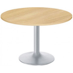 TABLE RONDE Ø120CM ÉPAISSEUR 25 PLATEAU CHÊNE CLAIR/PIÈTEMENT ALU