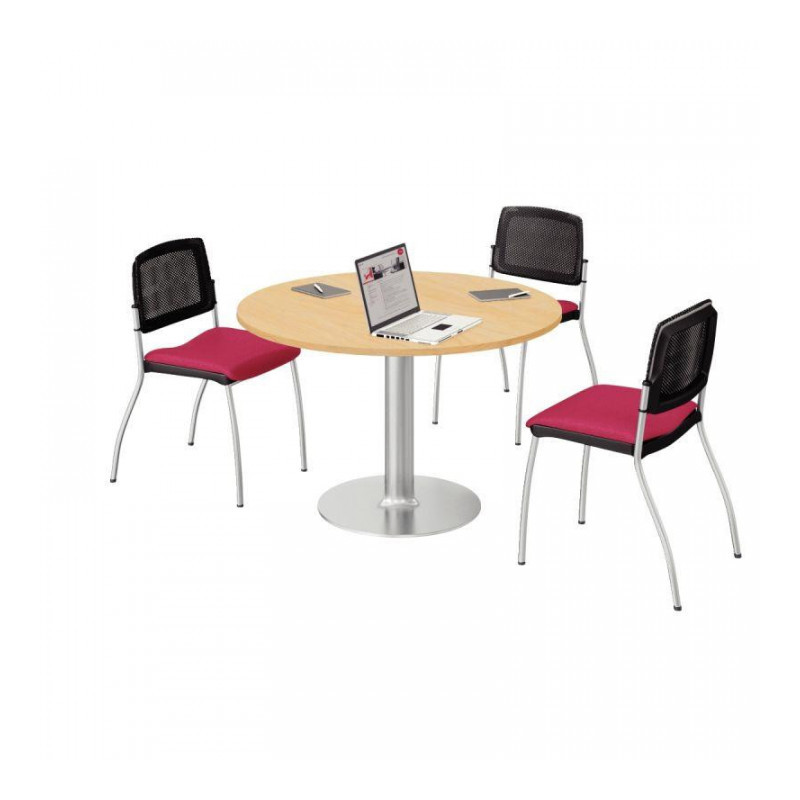 TABLE RONDE Ø120CM ÉPAISSEUR 25 PLATEAU CHÊNE CLAIR/PIÉTEMENT ANTHRACITE