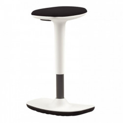 TABOURET TIM  NOIR/BLANC embase antidérapante base tabouret incurvée permettant l oscillation assise pivotante et regl.54 a 75cm