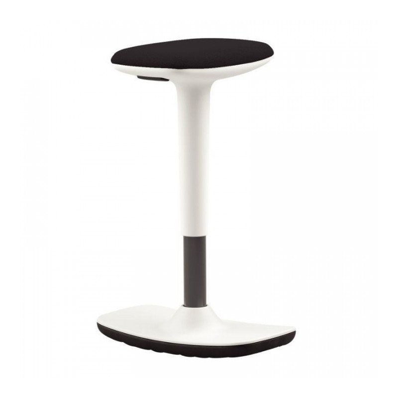 TABOURET TIM  NOIR/BLANC embase antidérapante base tabouret incurvée permettant l oscillation assise pivotante et regl.54 a 75cm