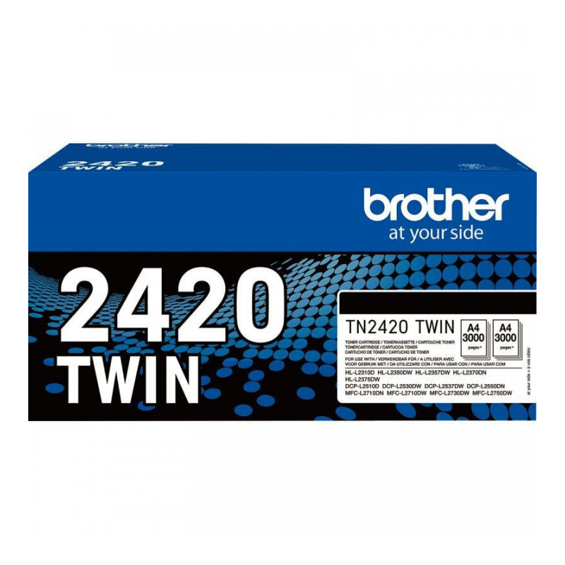 TN2420BKTWIN  NOIR 2 TONERS BROTHER HC 2X3000PAGES