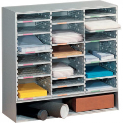 TRIEUR MONOBLOC À COURRIER  18 TABLETTES GRIS