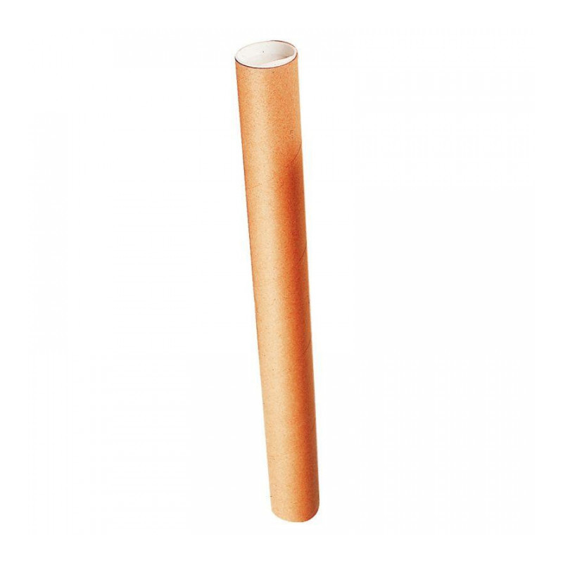 TUBE D'EXPÉDITION EN CARTON ROND LONGUEUR TOTAL 530MM DIAMÈTRE 50MM + 2 BOUCHONS