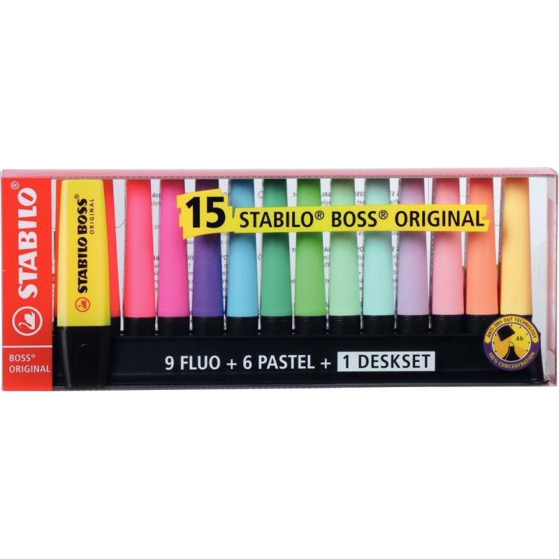 COFFRET ASSORTI DE 15 STABILO BOSS + SET OFFERT