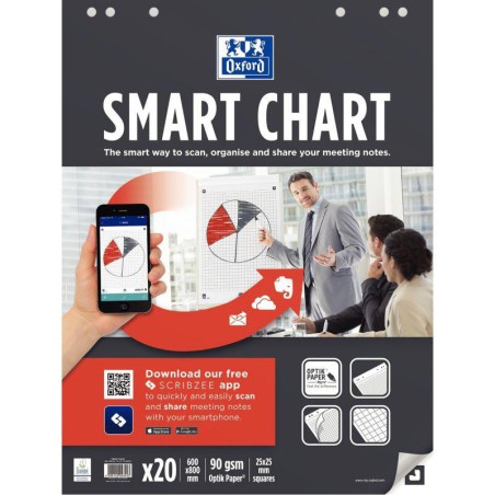 BLOCS DE CONFÉRENCE P/ PAPERBOARD 20F. MICRO PERFORÉES 65X98CM UNI 90G LOT DE 3