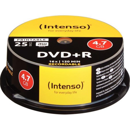 SPINDLE DE 25 DVD+R IMPRIMABLE INTENSO 4,7 GO