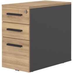 CAISSON BOUT BUREAU P60CM CONNEXION FAB FR CHÊNE DU BOCAGE/ANTHRACITE GAR 5 ANS