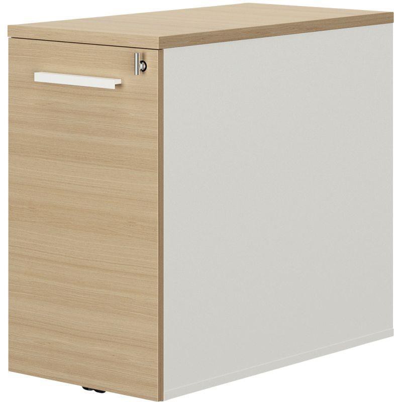 CAISSON BOUT BUREAU SORTIE TOTALE CONNEXION  FAB FR CHÊNE STRUCTURÉ/BLANC GAR 5 ANS