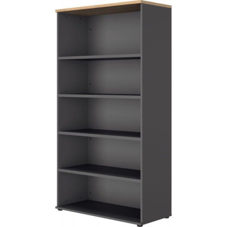 RANGEMENT HAUT L80CM XH187CM  5 NICHES CONNEXION FAB FR CHÊNE DU BOCAGE/ANTHRACITE GAR 5 ANS 