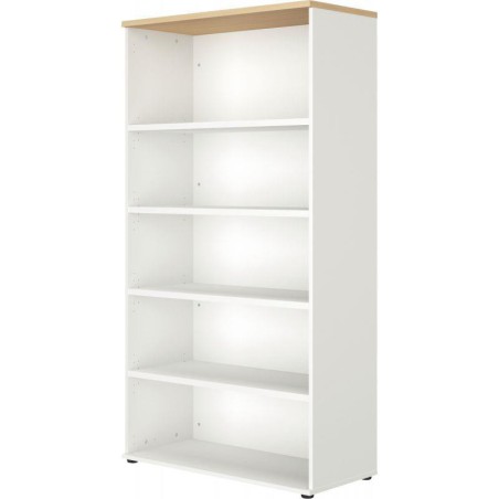 RANGEMENT HAUT L80CM X H 187CM 5 NICHES CONNEXION FAB FR  CHÊNE STRUCTURÉ/BLANC GAR 5 ANS