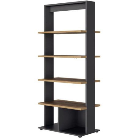 BIBLIOTHÈQUE  L81 X H 185CM CONNEXION FAB FR  CHÊNE DU BOCAGE/ANTHRACITE GAR 5 ANS 