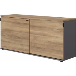 CRÉDENCE  L160 X H 74 CM CONNEXION FAB FR CHÊNE DU BOCAGE/ANTHRACITE GAR 5 ANS 