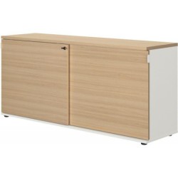 CRÉDENCE  L160X H 74 CM CONNEXION  FAB FR CHÊNE STRUCTURÉ/BLANC GAR 5 ANS 