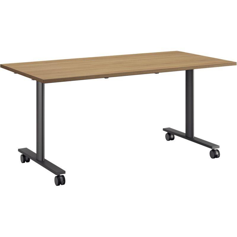 TABLE DE RÉUNION MOBILE RABATTABLE L160CM CONNEXION FAB FR  PLATEAU CHÊNE DU BOCAGE/PIÈTEMENT ANTHRACITE GAR 5 ANS