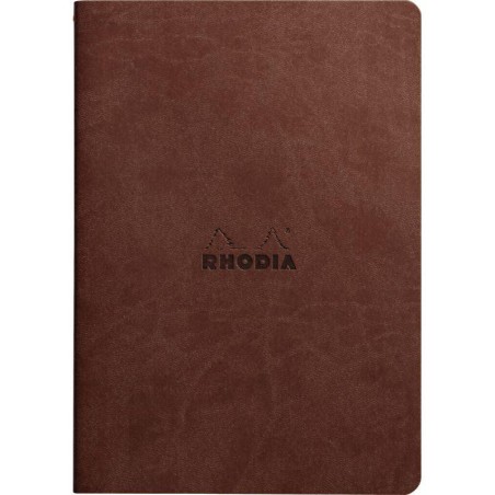 CARNET  A5 LIGNE 64P 90G IVOIRE  COUV SOUPLE CHOCOLAT RHODIARAMA  - PEFC 